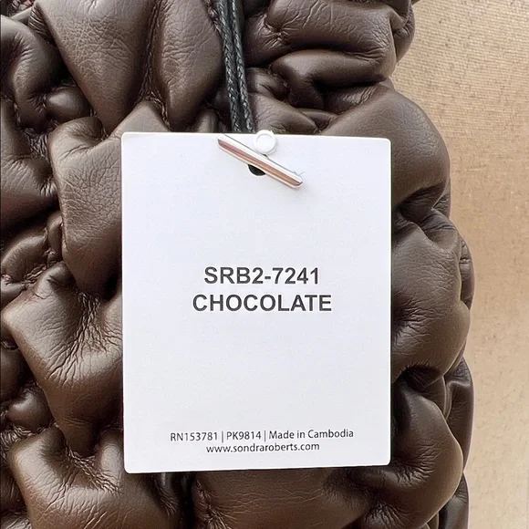 Sondra Roberts | Chocolate Brown Quilted Hobo Bag - Picture 5 of 15